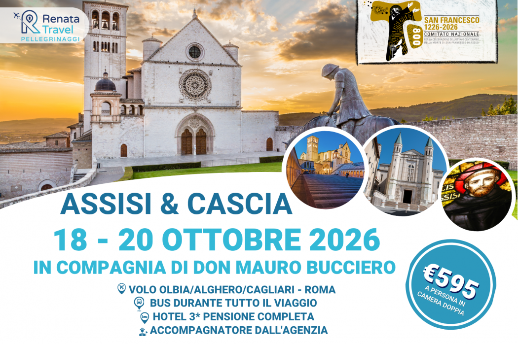 ASSISI&CASCIA 18 - 20 OTTOBRE 2026 COPERTINA SITO