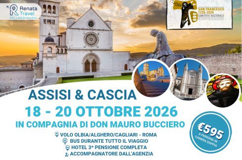 ASSISI&CASCIA 18 - 20 OTTOBRE 2026 COPERTINA SITO